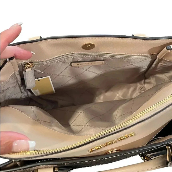 NWT Michael Kors Daria Buff Leather Diamond Pattern Large Satchel Bag Purse - Picture 10 of 16